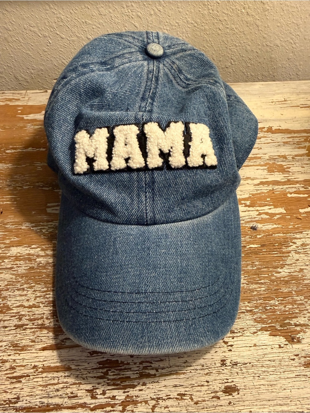 Denim "MAMA" Embroidered Kids Cap